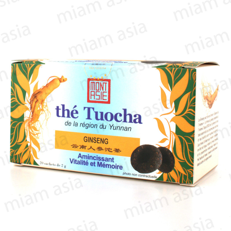 Thé Tuocha Ginseng 20 sachets x 2g Mont Asie