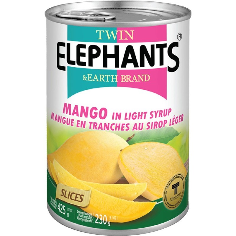 Mangue en tranche au sirop léger 425g Twin Elephants