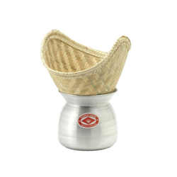 Marmite et panier en bambou pour riz gluant