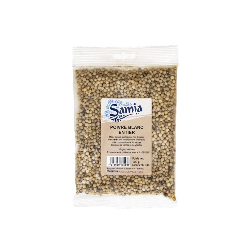 Poivre blanc entier 100 g SAMIA