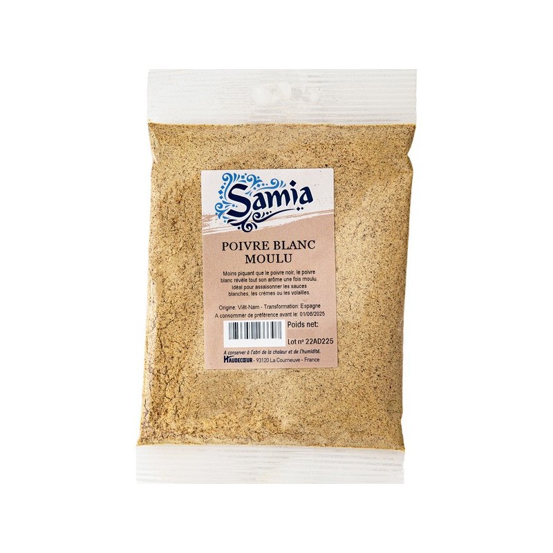 Poivre blanc moulu 100 g SAMIA